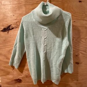 NY co teal turtleneck woman sweater M NW not tag